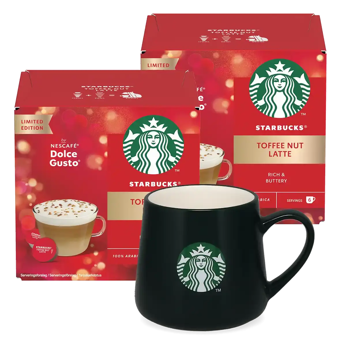 Пакет Toffee Nut Latte + тъмнозелена чаша
